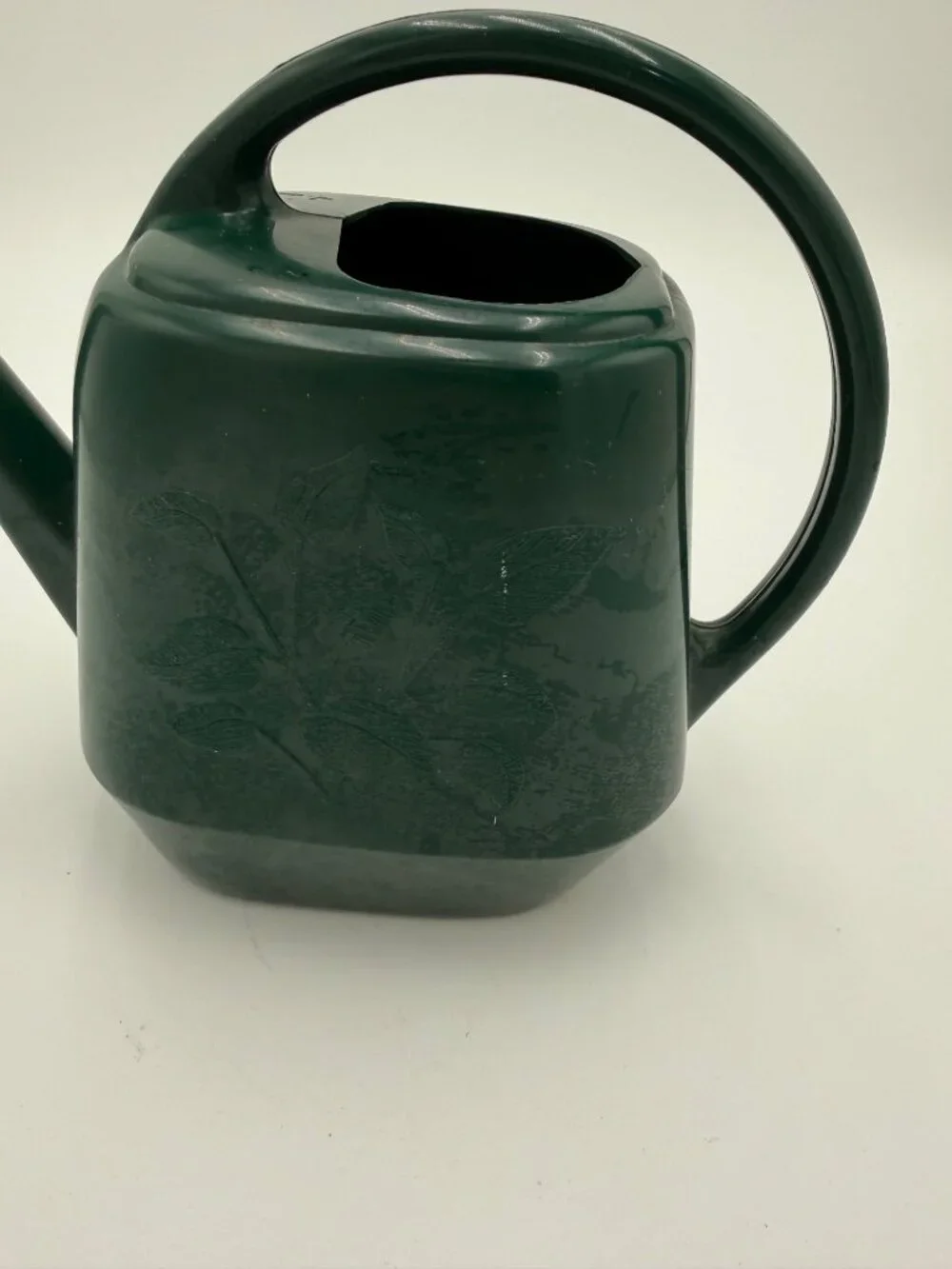Vintage Duraco Green Plastic Watering Can Leaf Design Handle Spout Indoor